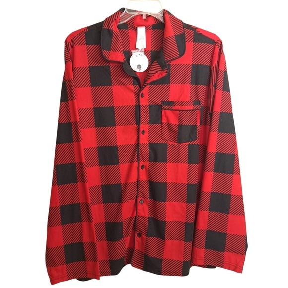 Jolly Jammies XL Christmas 2-Piece Pajama Set Flannel Red/Black Buffalo Check - Picture 2 of 8